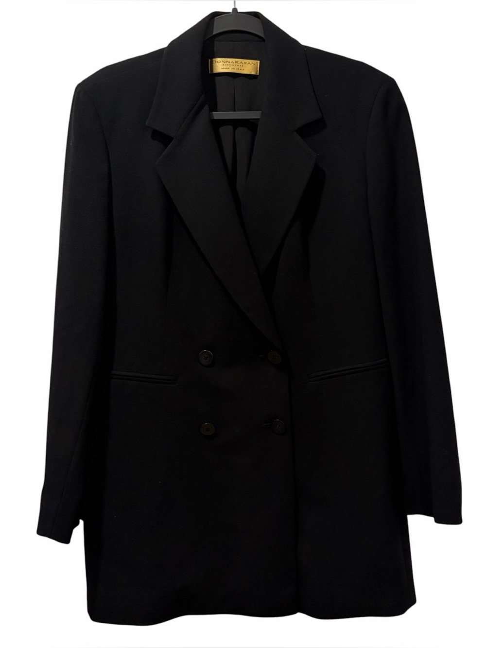 Donna Karan Signature Wool Double Breasted Blazer